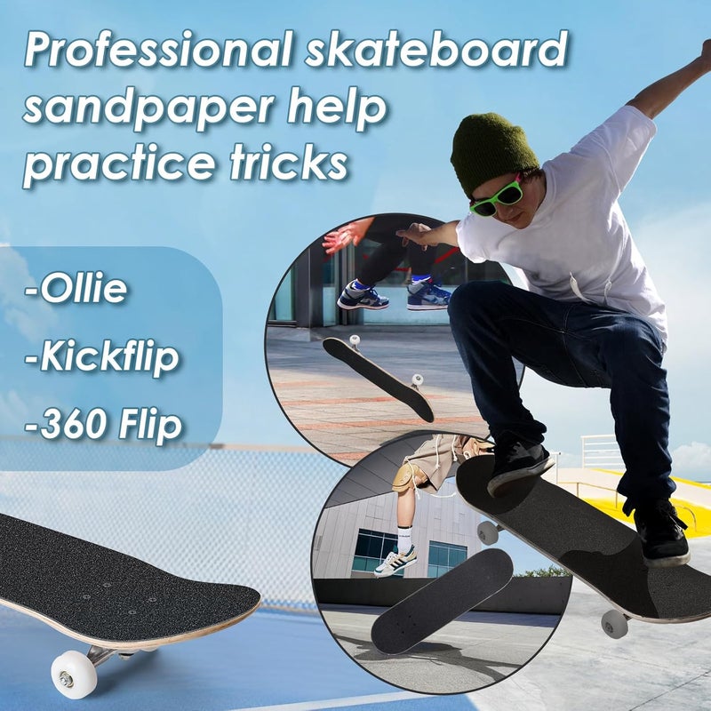 Aolabela Grip Tape, 33" x 9", No Air Bubbles, Black Griptape for Skateboards & Scooters - Image 4